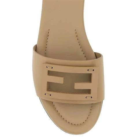 fendi logo plaque open-toe sandals|fendi logo slip on sandals.